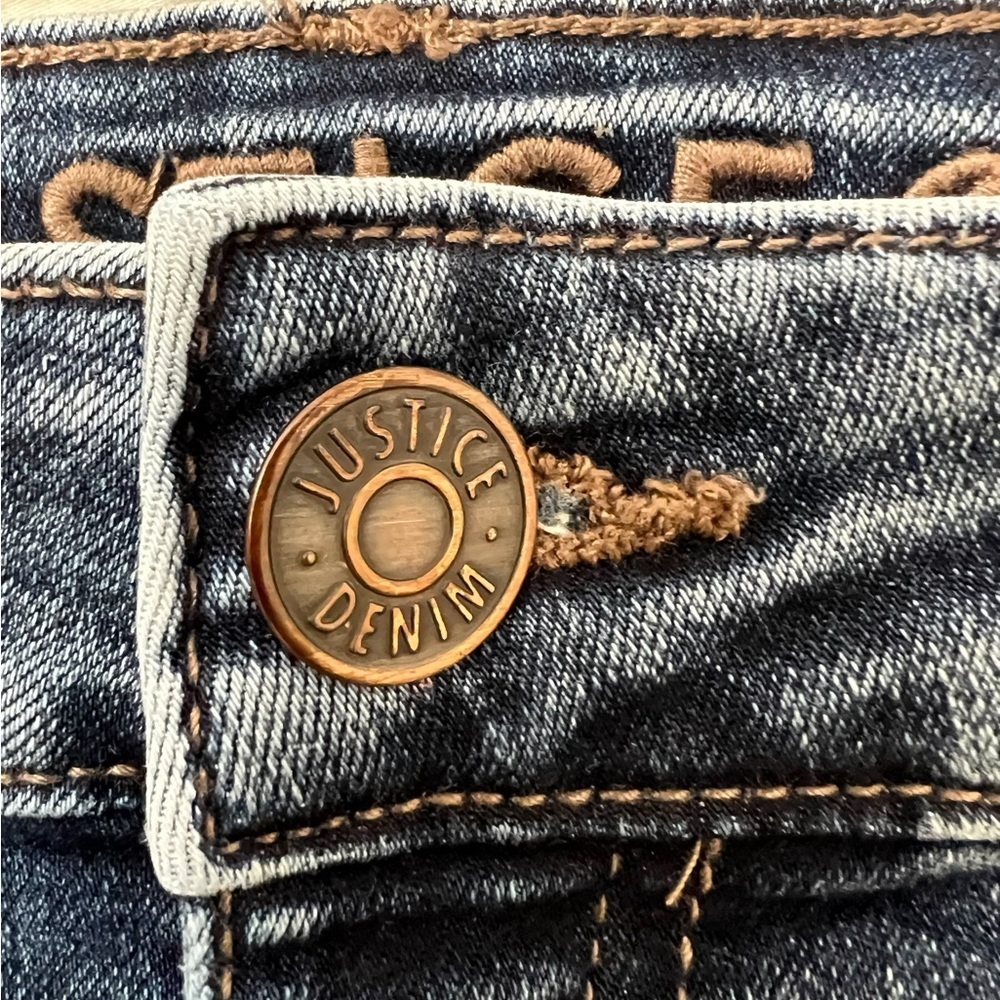 JUSTICE HIGH RISE LADYS JEANS WAIST SIZE 34” INCHES. INSEAM 27 1/2” INCH☑️ - Picture 5 of 15